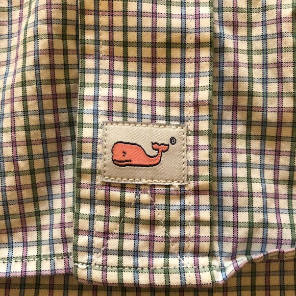 VINEYARD VINES Mens medium Gingham Plaid Classic Fit Button Down MURRAY - Picture 5 of 6
